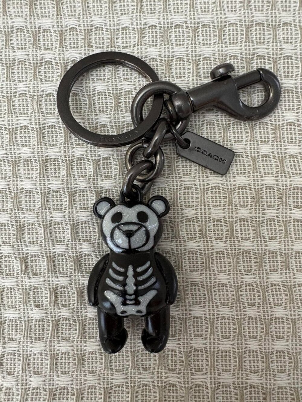 Coach Black Skeleton Bear Bag Charm